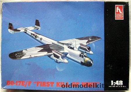 Hobby Craft 1/48 Dornier Do-17E/F - With Squadron Canopy Set - First Kill of WWII KG77 Sept. 1939 / LLG1 Summer 1943 Target Tower, HC1612 plastic model kit